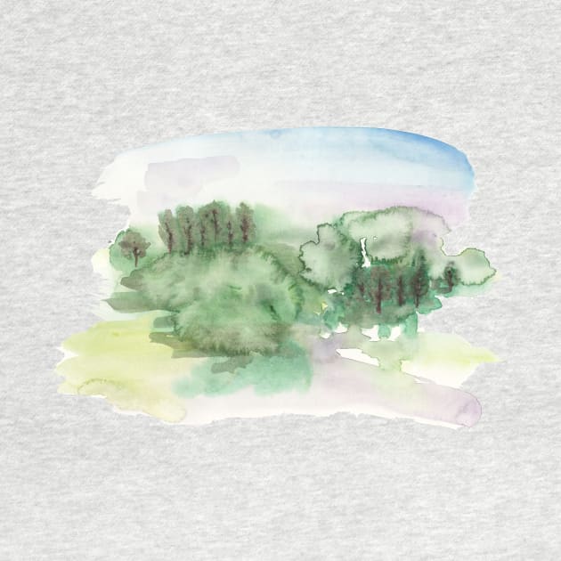 Abstract Watercolor Landscape by LThomasDesigns